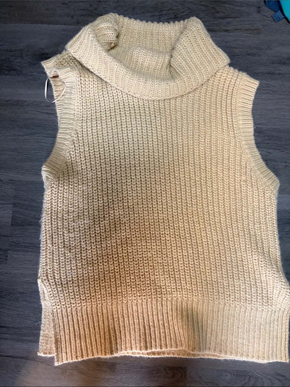Zara Sleeveless Turtleneck Knit Sweater Vest